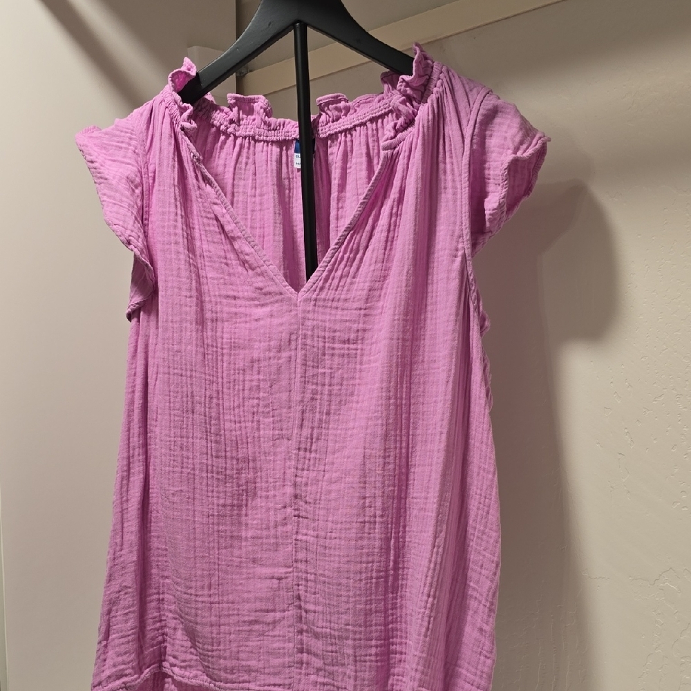 Old Navy Women's Pink Ruffle Blouse